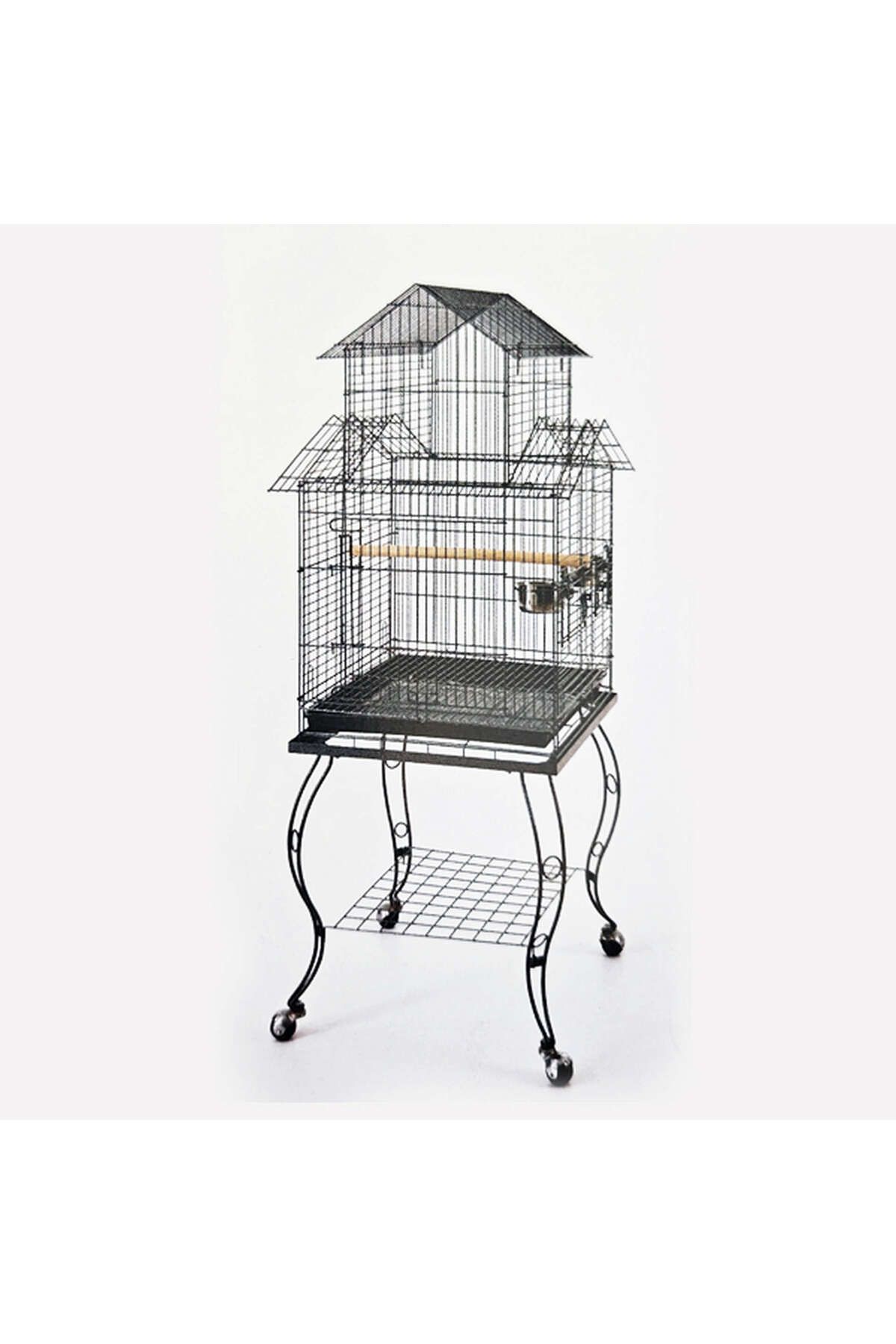 Qh Pet Cage Sehpalı Papağan Kafesi Dövme Demir (51 x 51 x 139) 562135