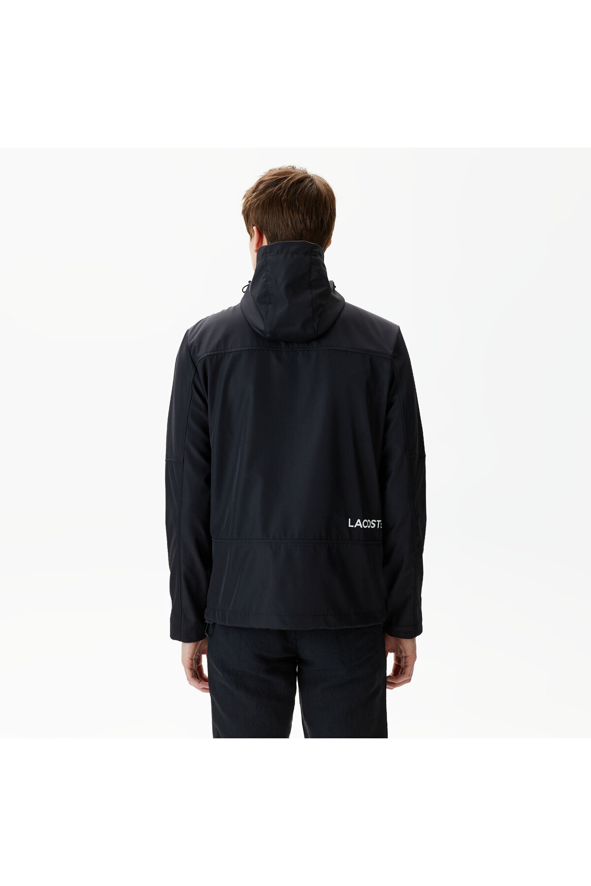 Lacoste Erkek Kapüşonlu Siyah Yağmurluk görsel 2