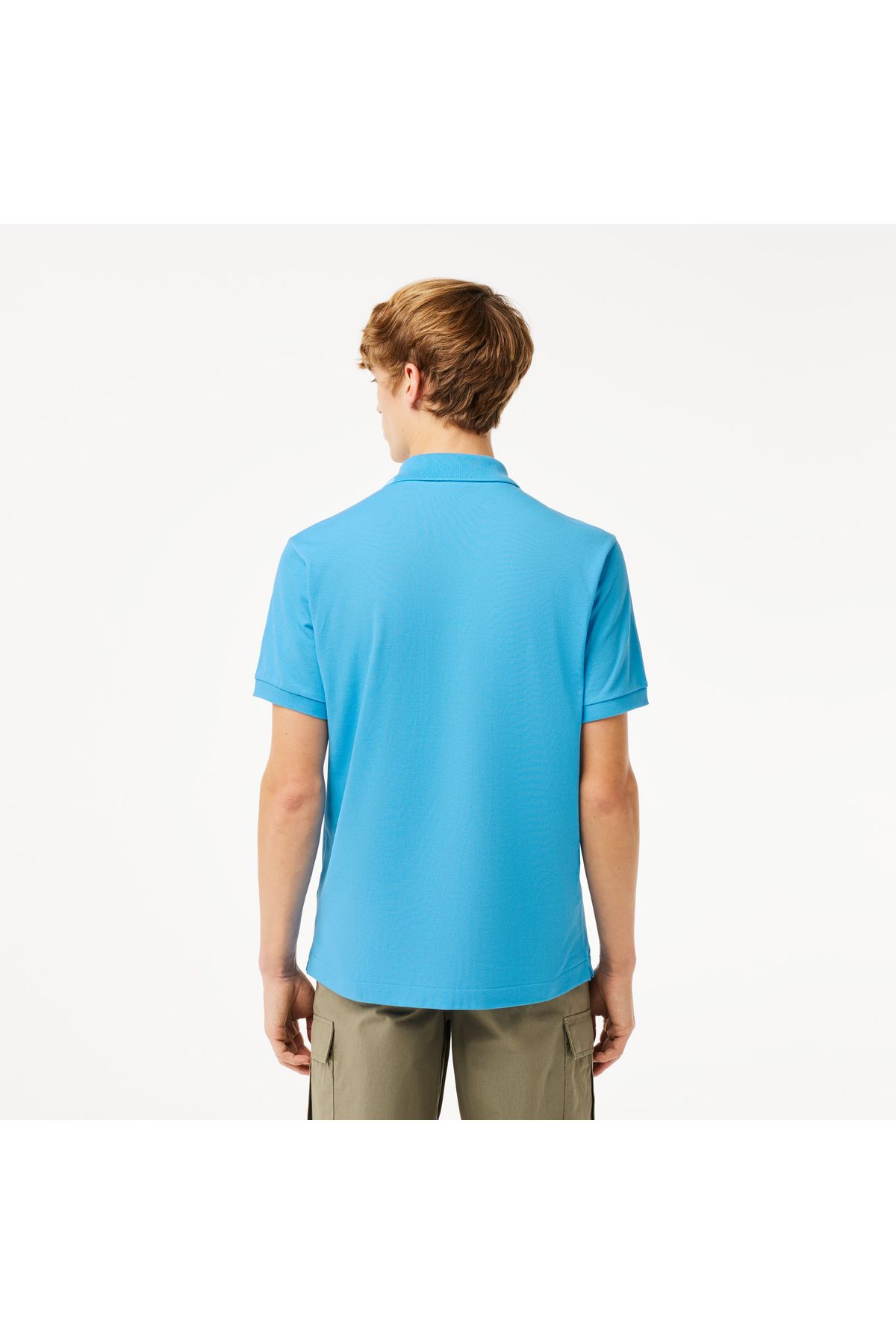تی شرت یقه پولو آبی مردانه L.12.12 کلاسیک مناسب چوگان اورجینال Lacoste