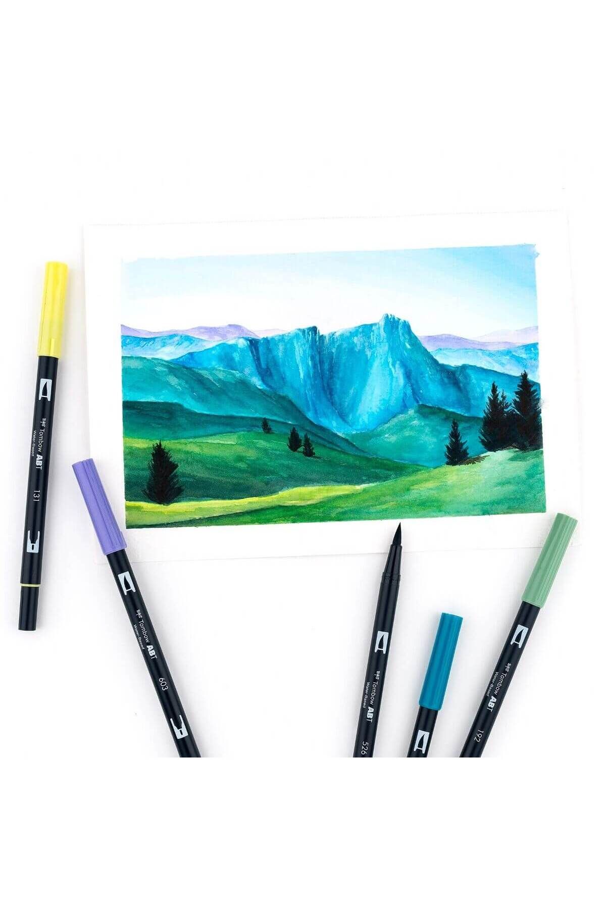 Tombow-Abt Dual Brush Pen Grafik Kalemi 10'lu Set - Landscape 4