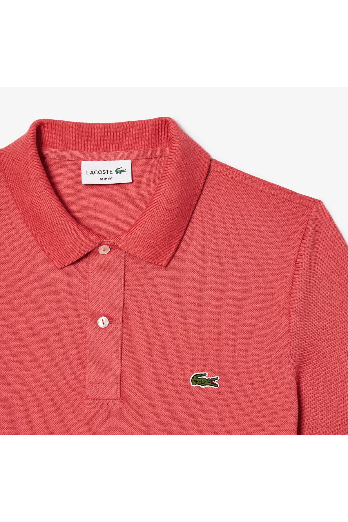 تی شرت یقه پولو قرمز مردانه L.12.12 باریک و چوگان Lacoste