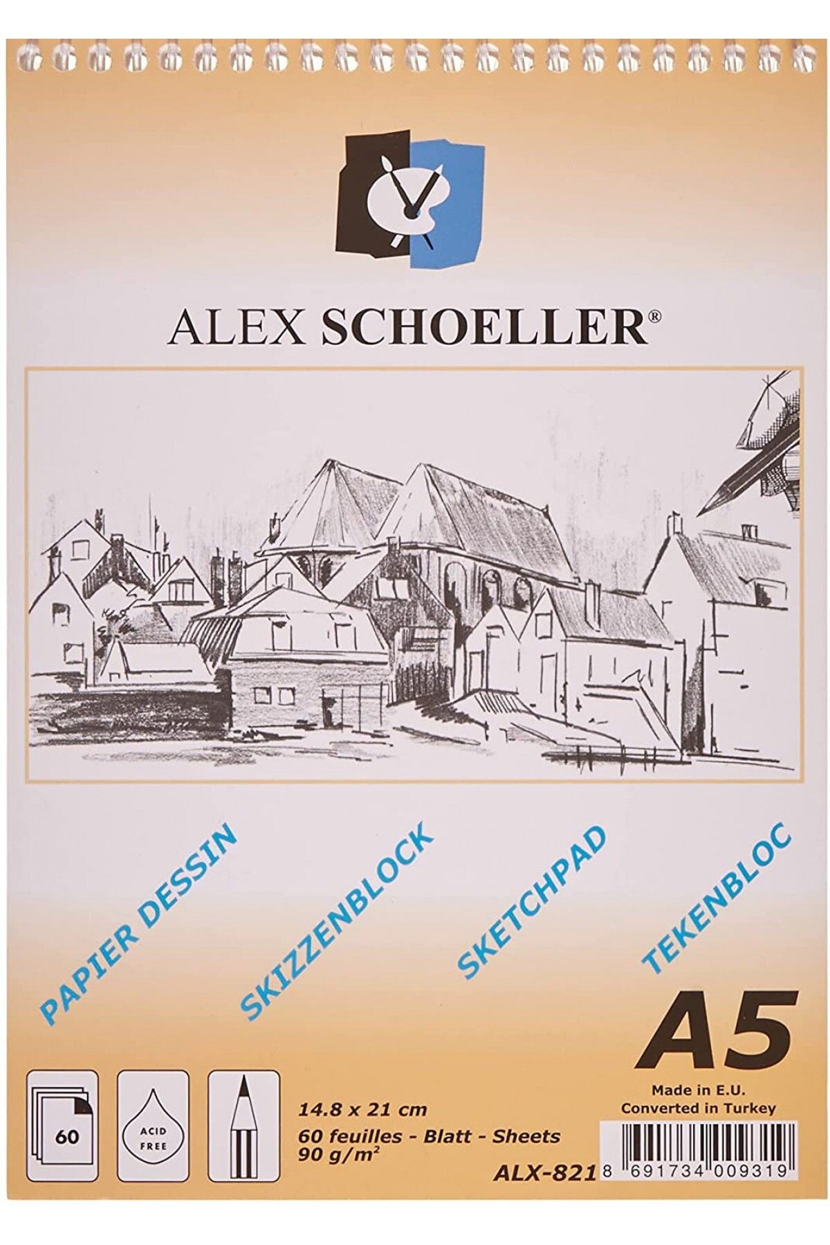 Alex Schoeller Sketch Book A5 Spiralli 90gr 60 Yp Çizim Defteri Alx.821