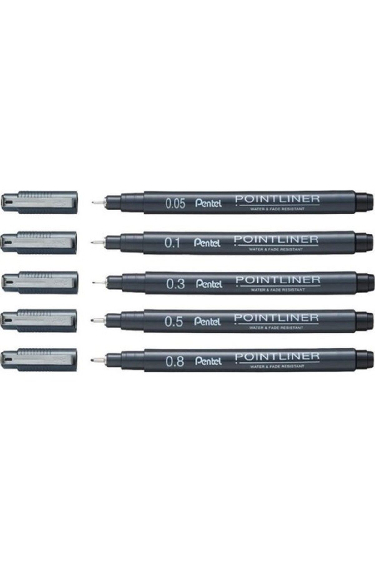 Pentel-Pointliner Set of 5 Technical Drawing Pens (0.05-0.1-0.3-0.5-0.8) 1