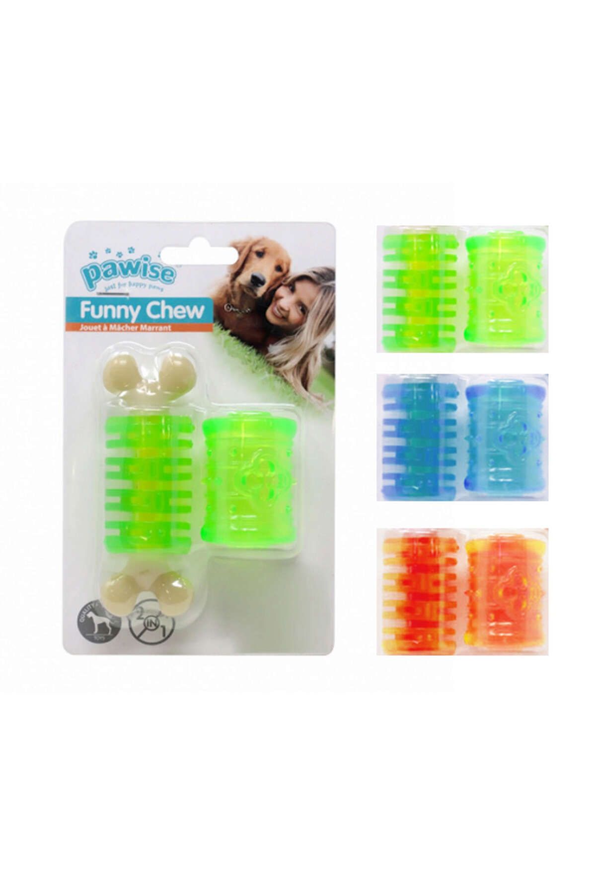 Pawise Funy Chew 2 in 1-L Lastik Köpek Oyuncağı YKTSN