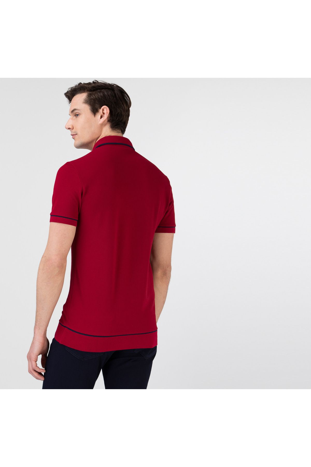 تی شرت یقه پولو قرمز مردانه چوگان متناسب با به طور منظم Lacoste