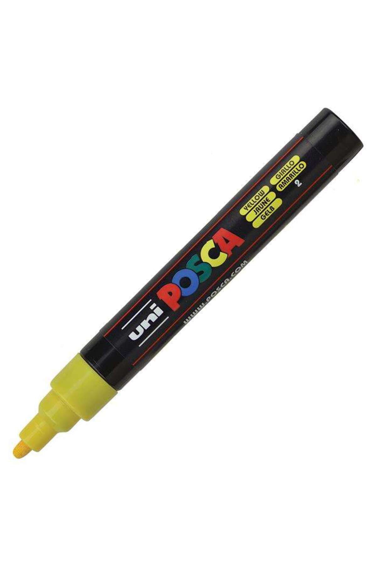 Uni Posca-Uniball Posca 1.8-2.5mm Yuvarlak Uçlu Poster Markörü Sarı (2) / Pc5m 1