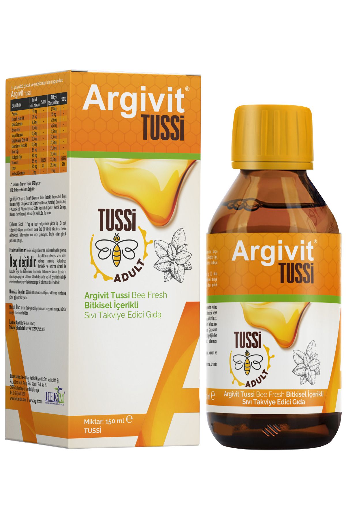 Argivit-Tussi Adult 3 Pack - Vitamin C and Cinnamon Syrup 150 ml 4