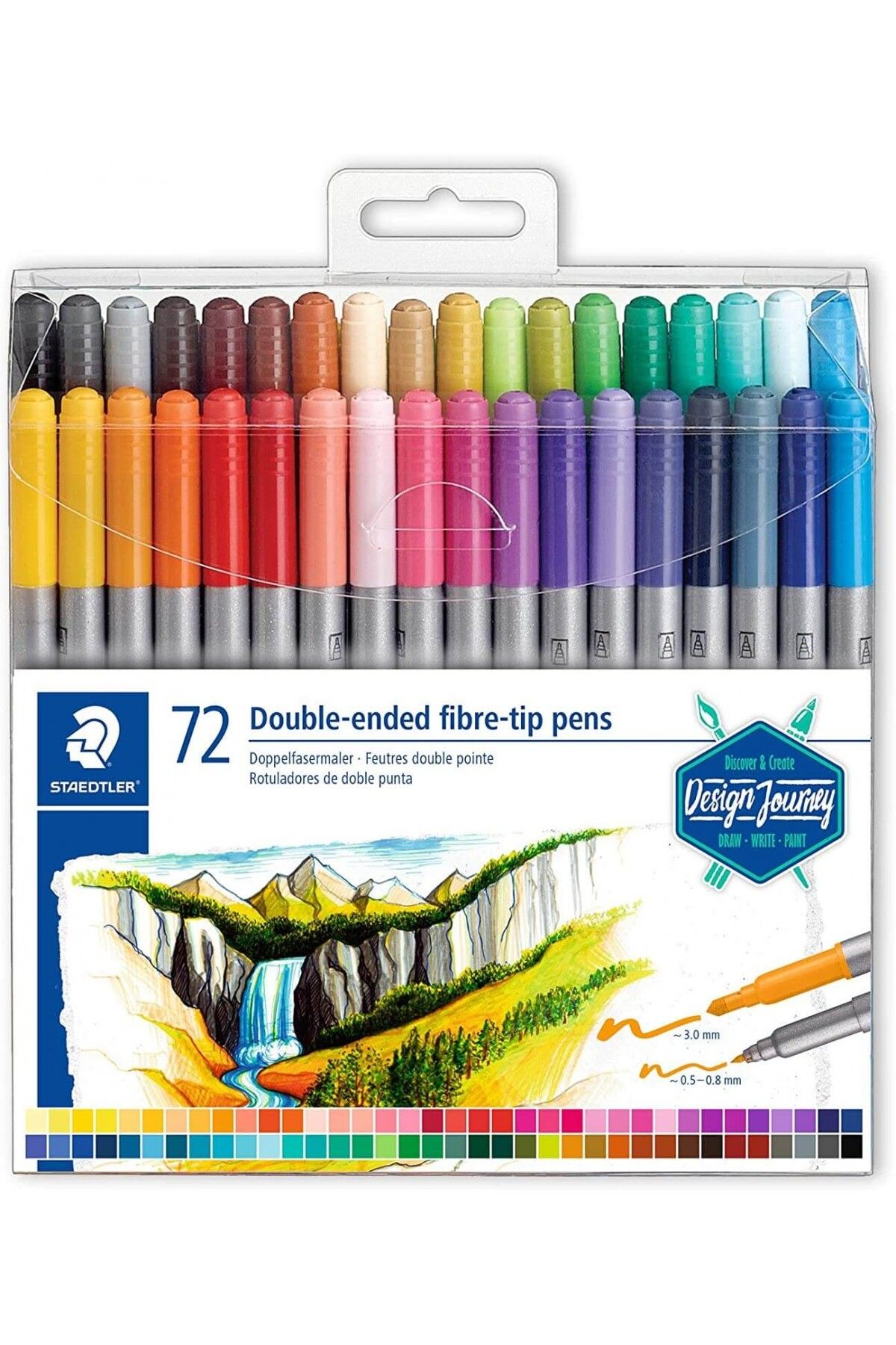 Staedtler Double Ended 72'li Çift Uçlu Fineliner Kalem Seti / Tb72