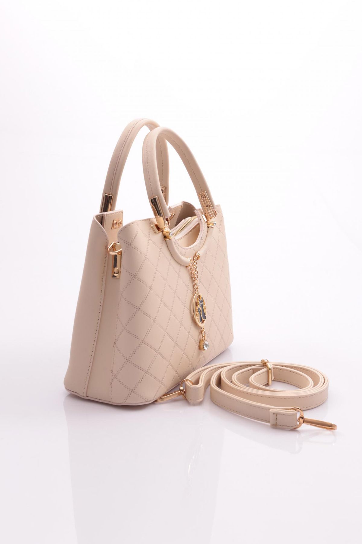 DGN-Beige Women's Bag - Cat Emblem Decorated 2