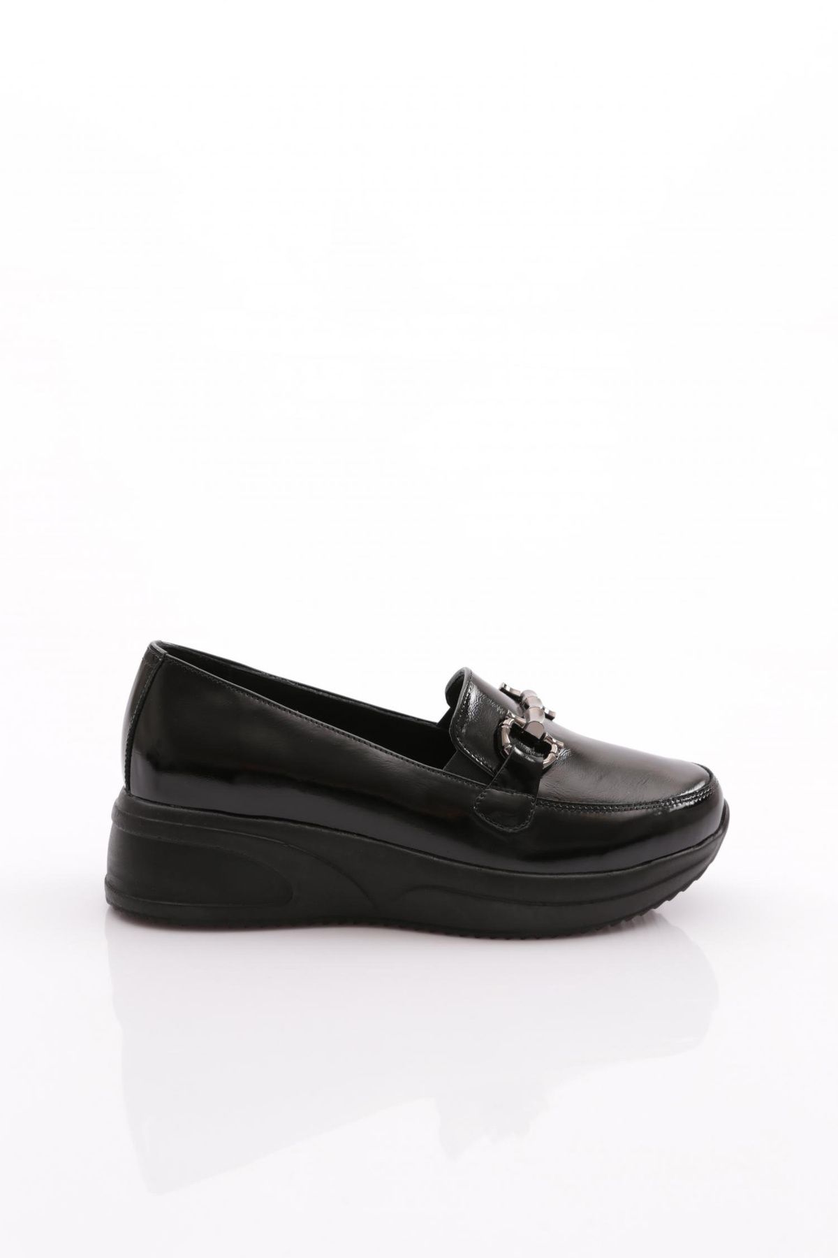 کفش راحتی زنانه G Buckle چرم مشکی چرم اصل 3348173 Dgn