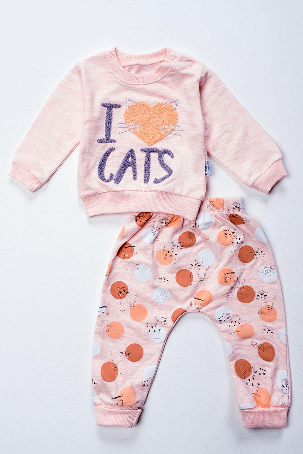 LUSANA-Unisex 378 6-18 Months I Love Cats 2-Piece Set 2