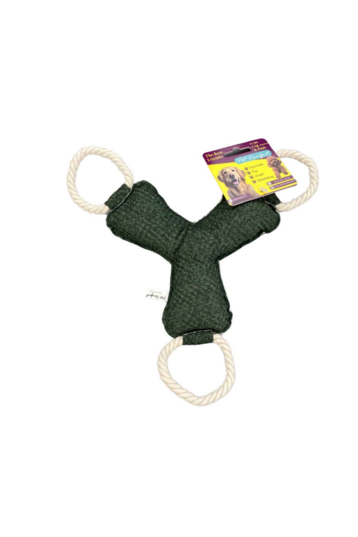 Pet Comfort İpli Bumerang Köpek Oyuncağı Yeşil 30cm GLSTD