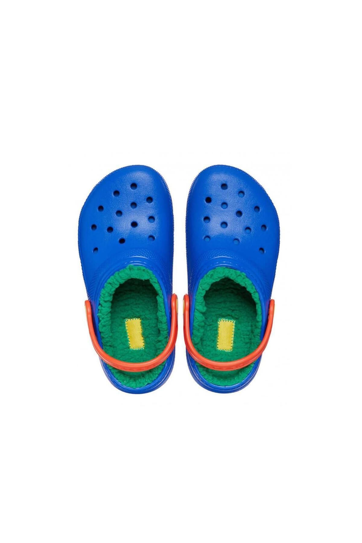 Crocs-Classic Lined Clog K Slippers for Kids - Blue / Multi 4