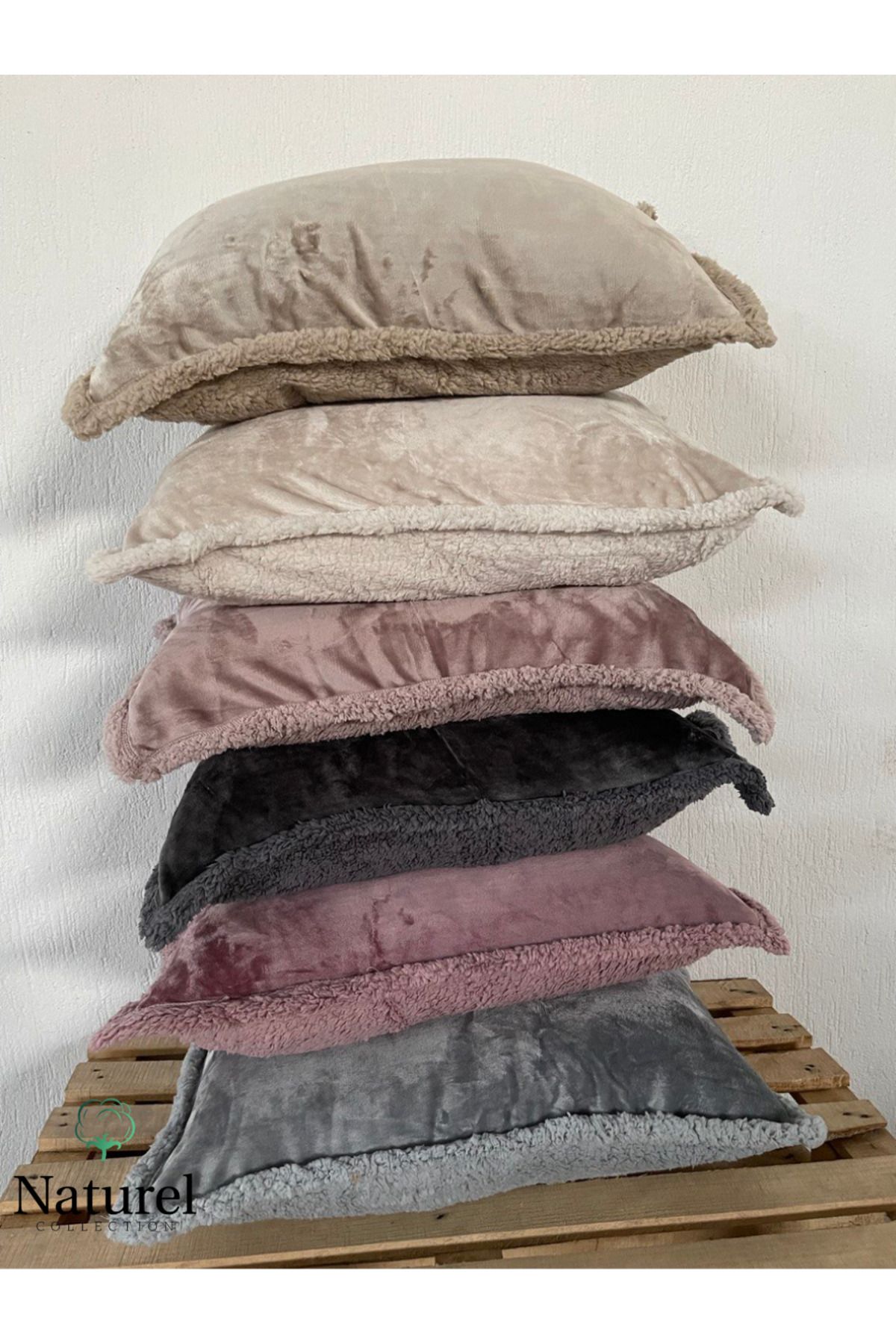 Naturel Collection-Ultra Soft Double Sided Wellsoft Velvet Bedspread with Double Pillowcases 3