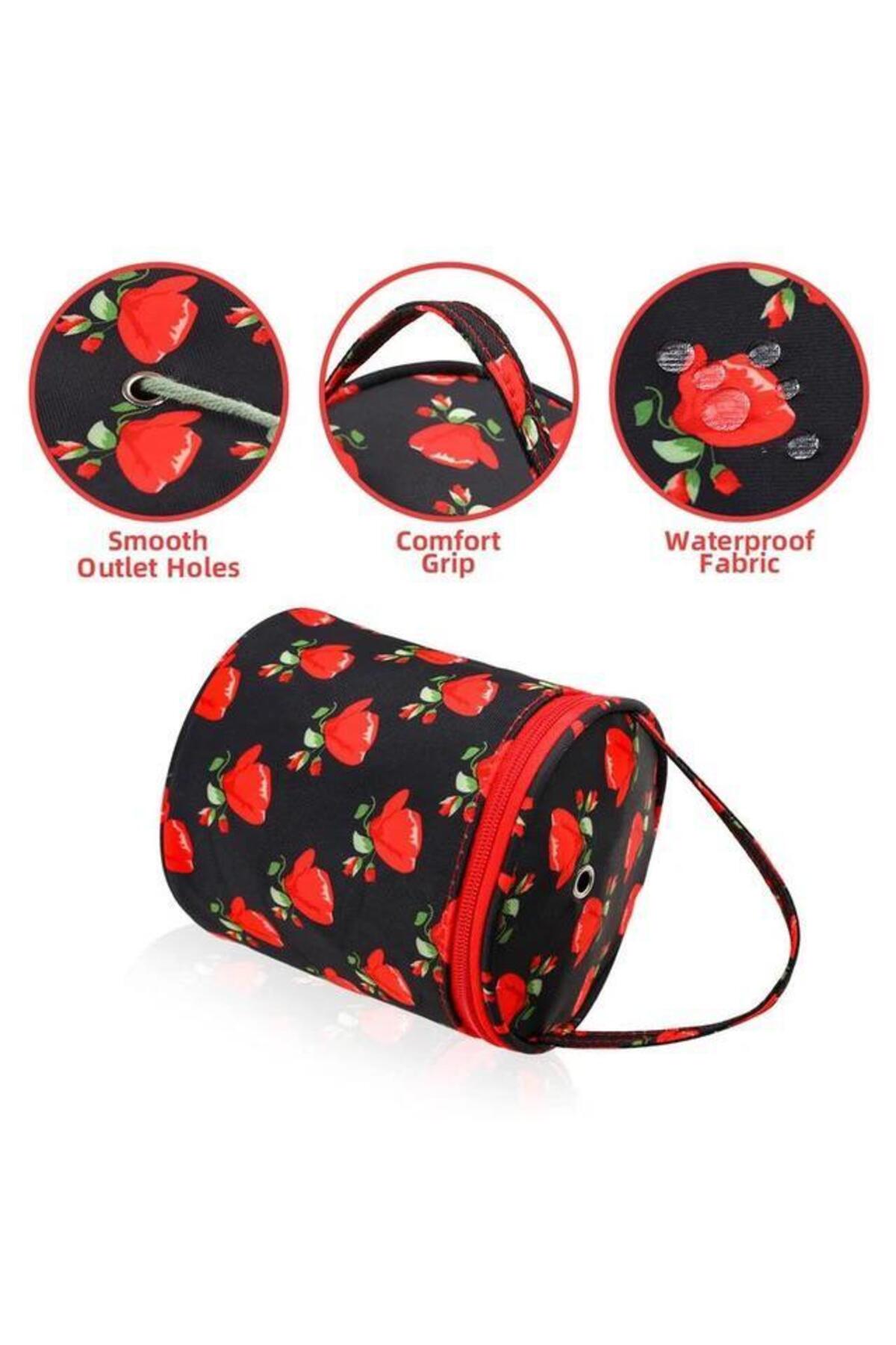 yumakça Yumak Çantası 13 x 14 Cm Mini Boy LE13 Siyah Organizer Çanta görsel 6