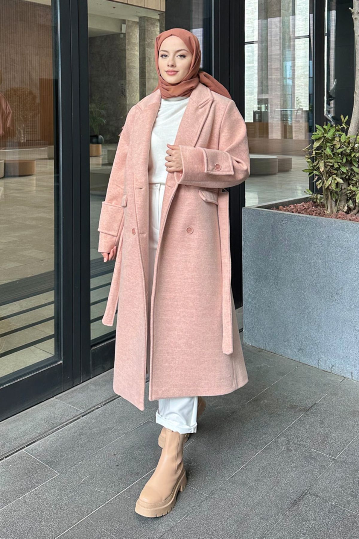 Oven Petra Long Kachet Coat - Salmon