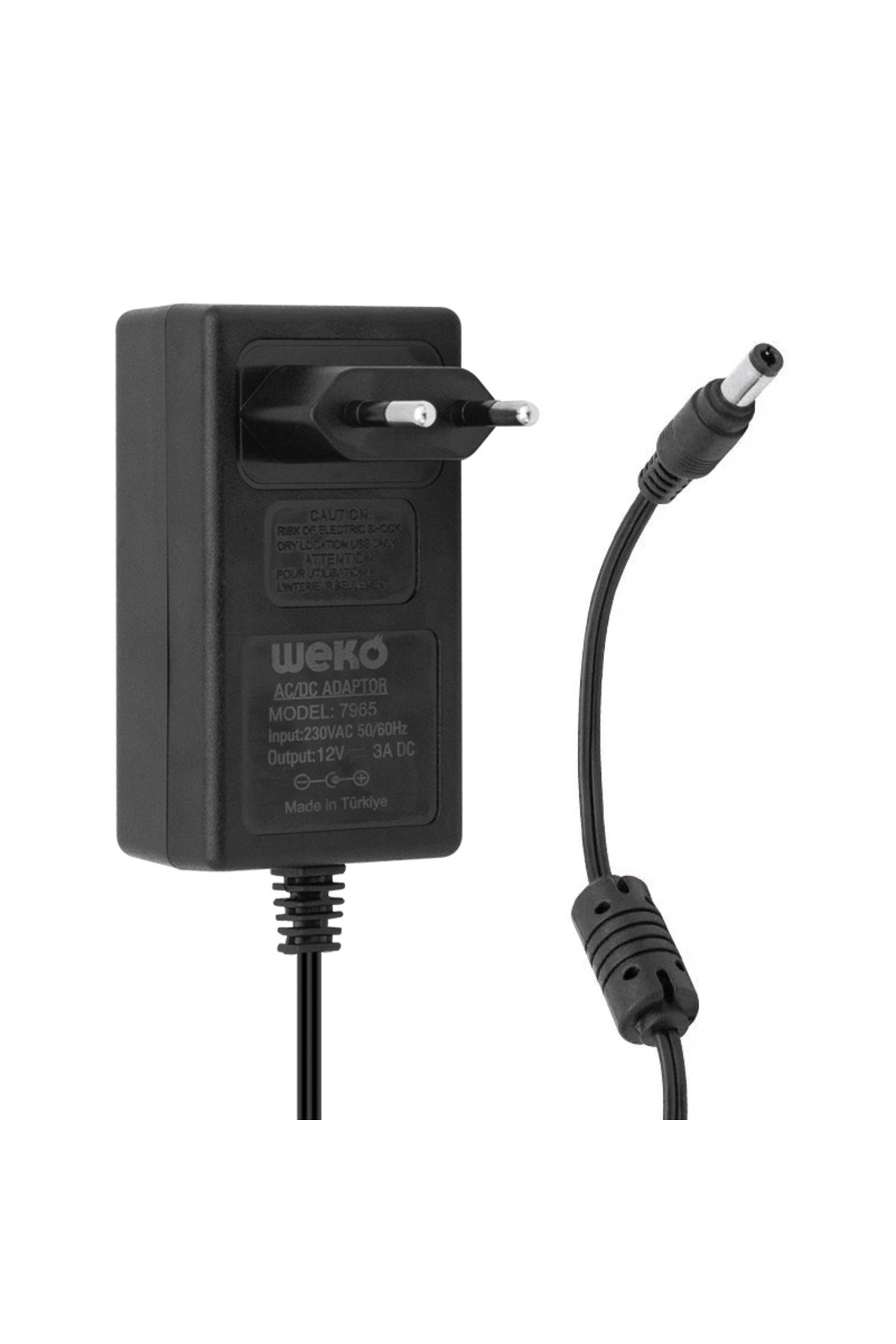 İklimStore 12 VOLT - 3 AMPER - 36 WATT 5.5*2.5 UÇLU PLASTİK KASA PRİZ TİP ADAPTÖR KUTULU YERLİ ÜRETİM (5131)