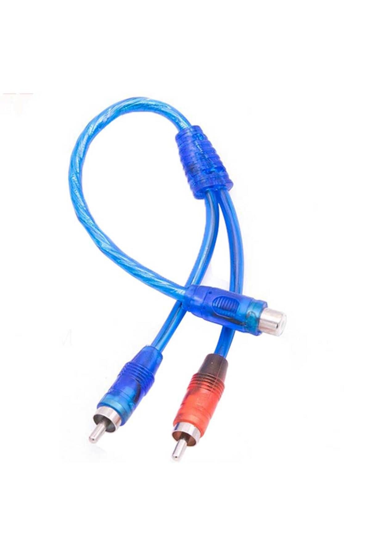 TİMİON ANFİ Y KABLO 1 DİŞİ 2 ERKEK 25 CM SİLİKON MAVİ KABLO (5148)