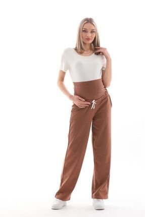 BIG LESSON Hamile Geniş Paça Esnek Karın Bantlı  Beli Ayarlanabilir Eşofman A...