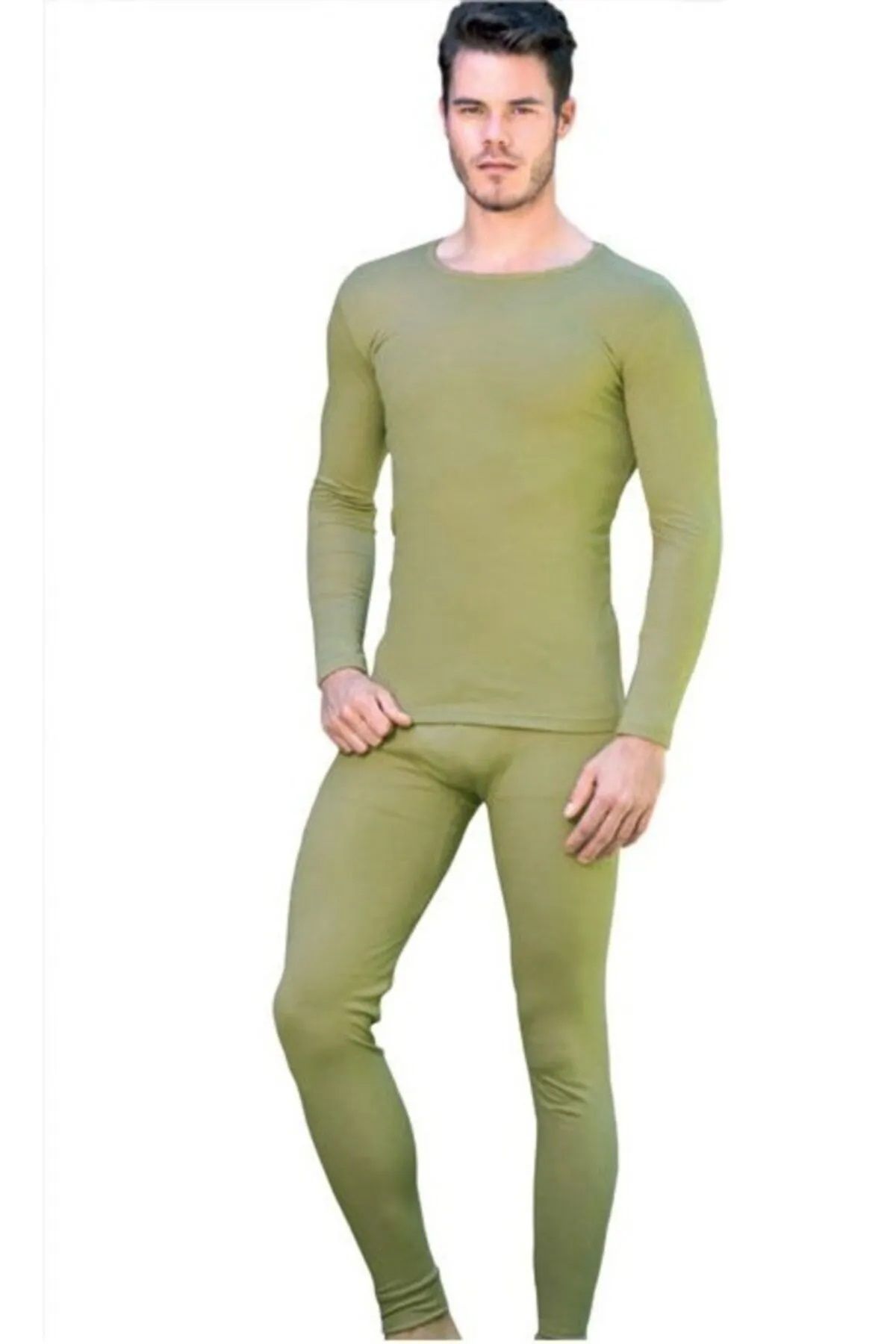 Tutku-Khaki Soldier Green Thermal Bottom Top Undershirt Set 1