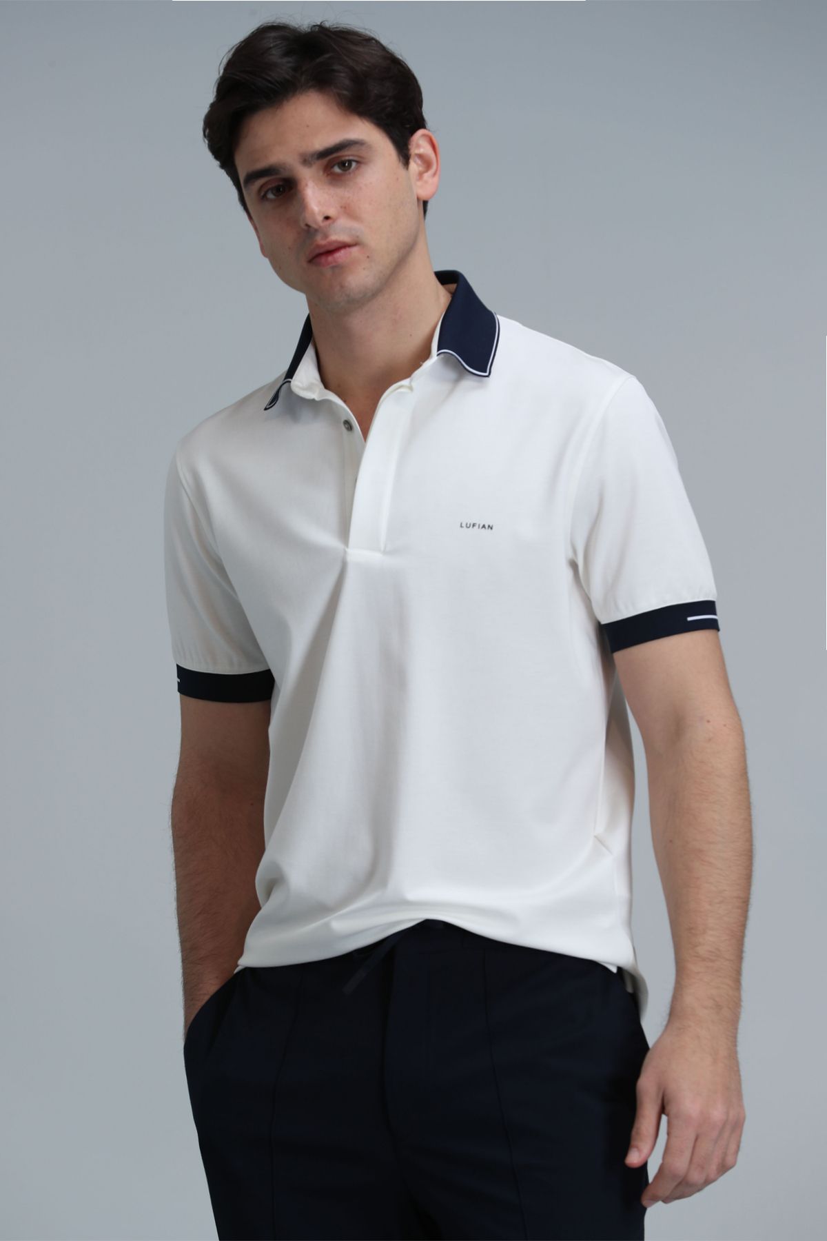 Lufian-Tylor Smart Men's Polo T-shirt - Off White 3