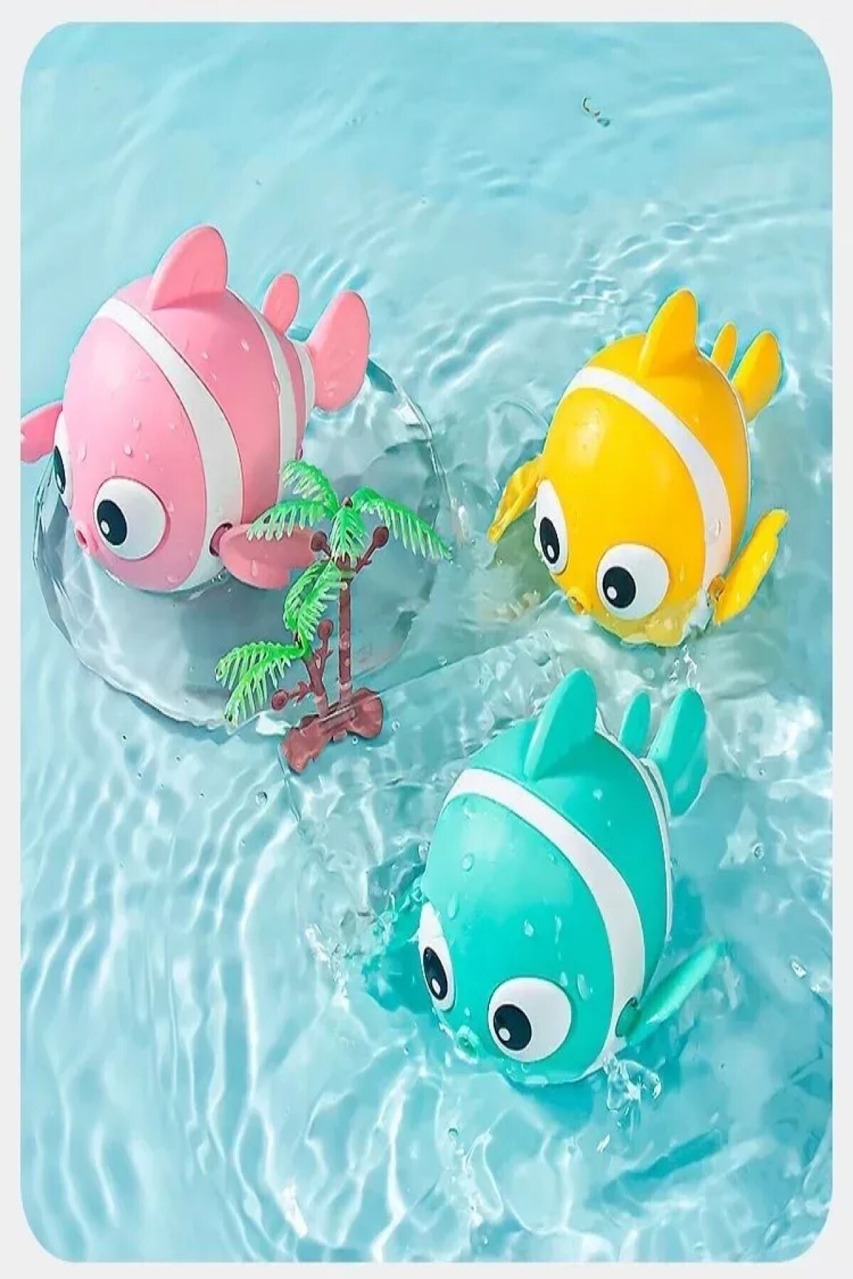 Hyd 1 Adet Bebeklerin Banyo Arkadaşı Suda Yüzen Oyuncak Kurmalı Balık Deniz Canlıları fotoğrafı 2 (önizleme)