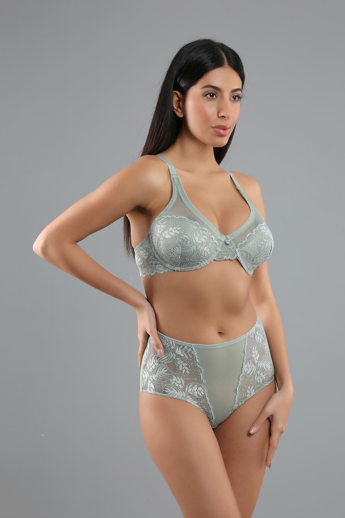 C&City-Unassisted Bra Panties Set C14020 Green 4