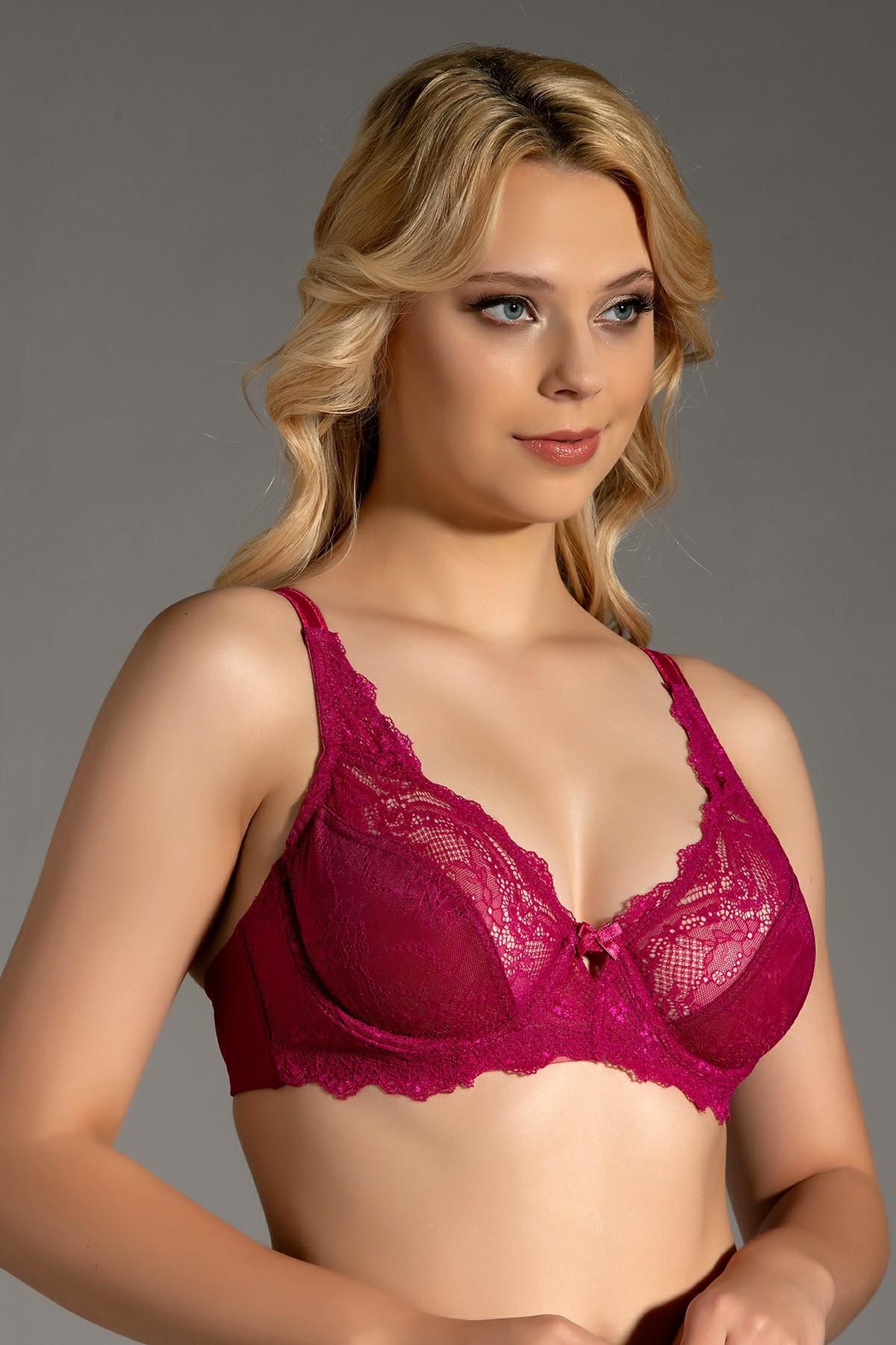 C&City-Lace Detailed Minimizer Bra C12302 Plum 2