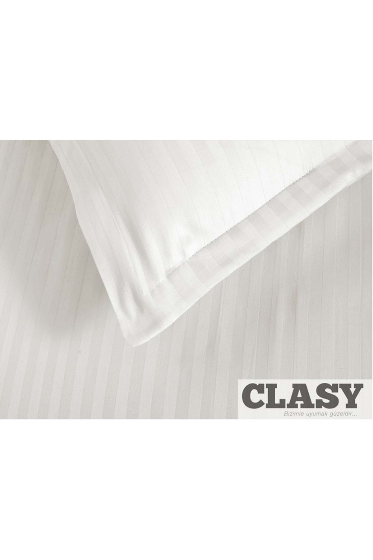 Aran Clasy-Σετ Παπλωματοθήκη Διπλό Εκρού Σατέν - Clasy Ριγέ 6