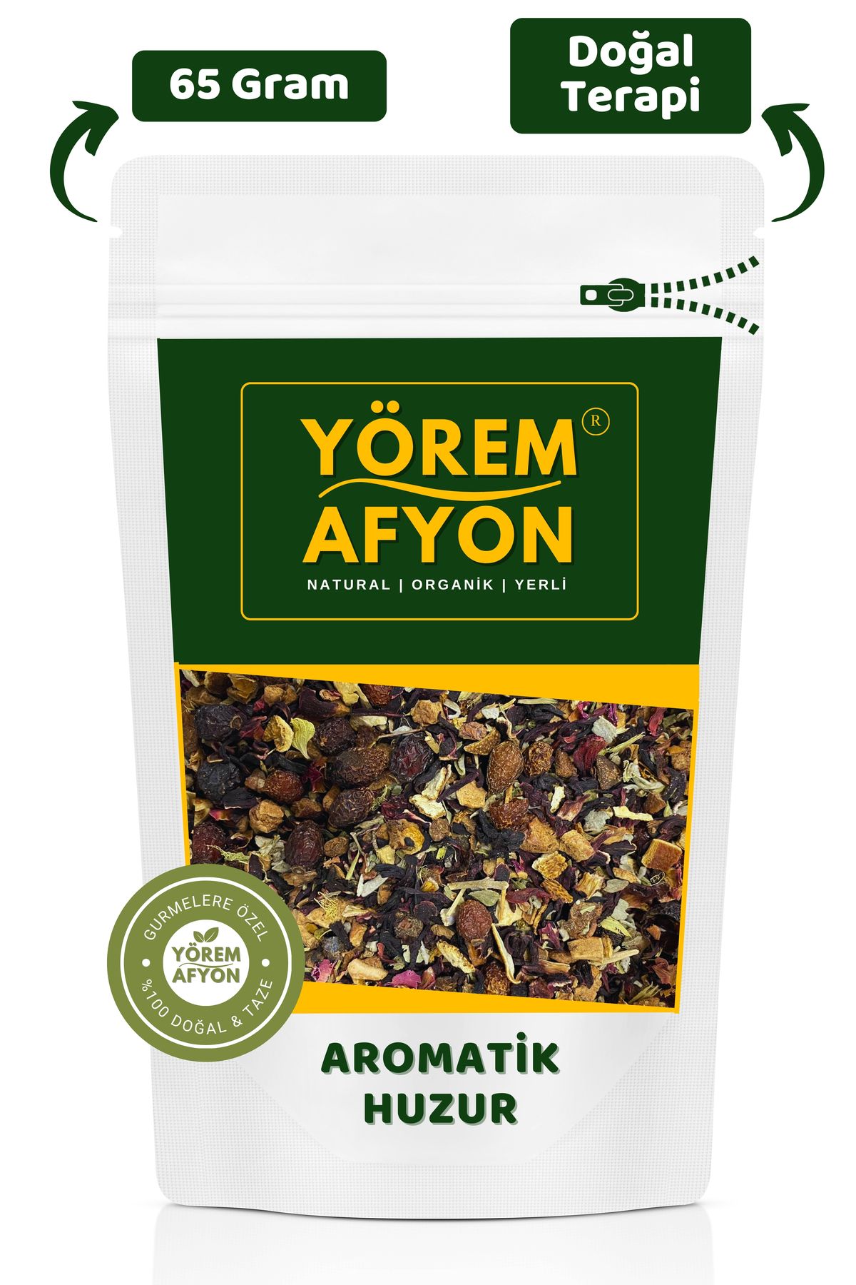 Gülçehre Yörem Afyon Yörelerine Özgü Stres Azaltıcı Aromatik Huzur Veren 9 Karışımlı Bitki Çayı | 65Gr.