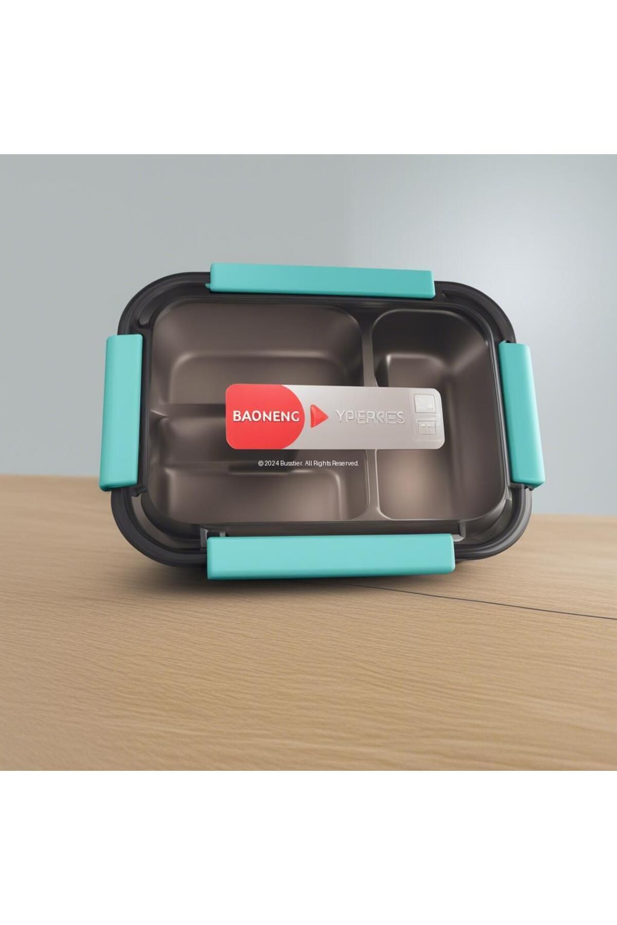 Busstier-Hybrid Bento Box 650ml - Plastic Body, 3-Compartment Stainless Steel, Bpa Free, Multi-Purpose Lunch Box 2348 7