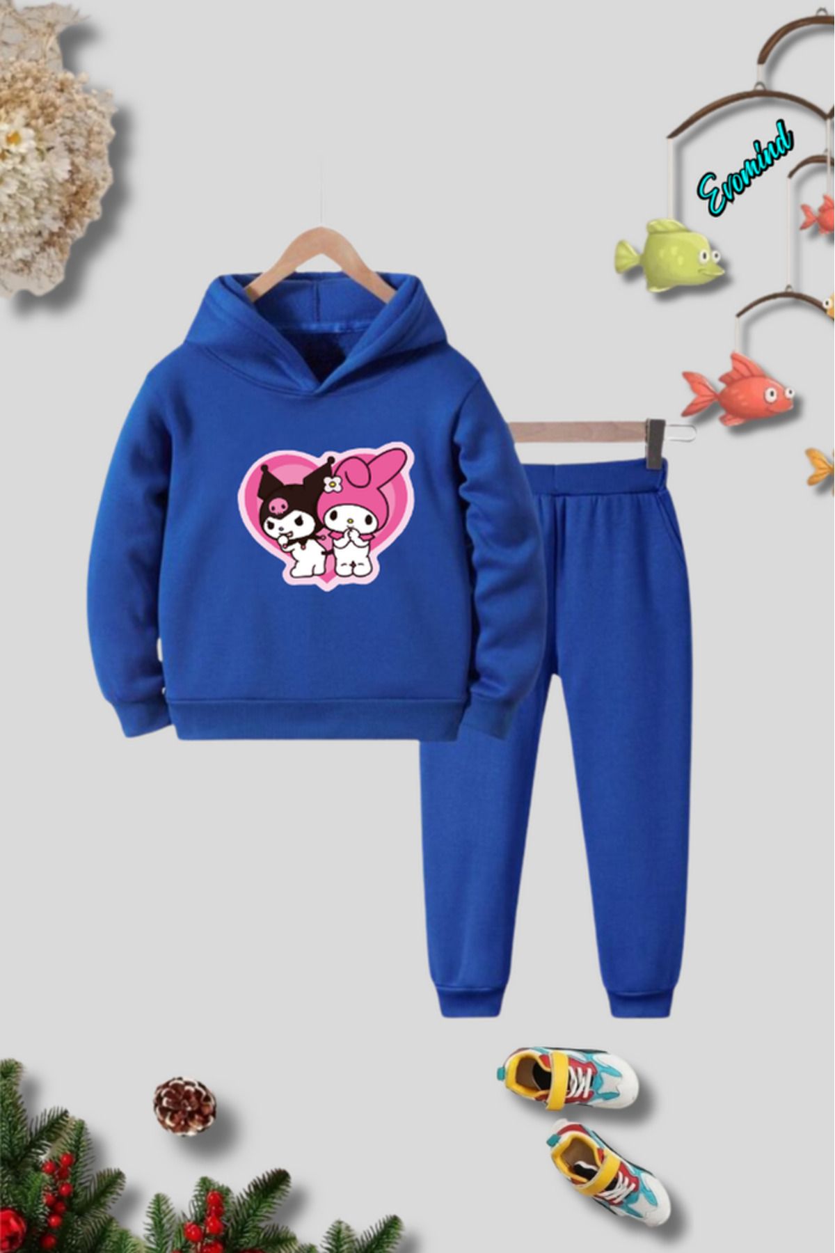 Evomind Set De Trening Pentru Copii Unisex Cu Glugă Cu Imprimeu My Melody Și Kuromi Unisex - 7–8 years