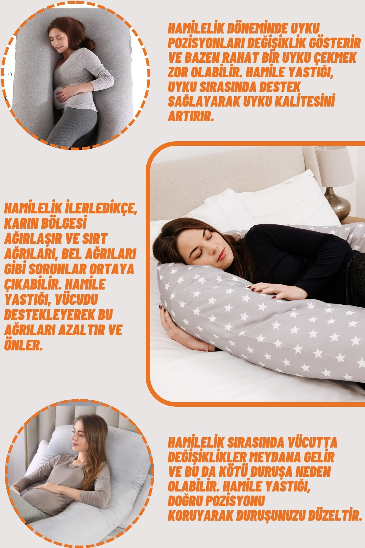 OMZ Tam Vücut Destekli Hamilelik Yastığı Bacak Arası Yastigi Hamilelik Yastığı Hamile Uyku Yastığı fotoğrafı 2 (önizleme)