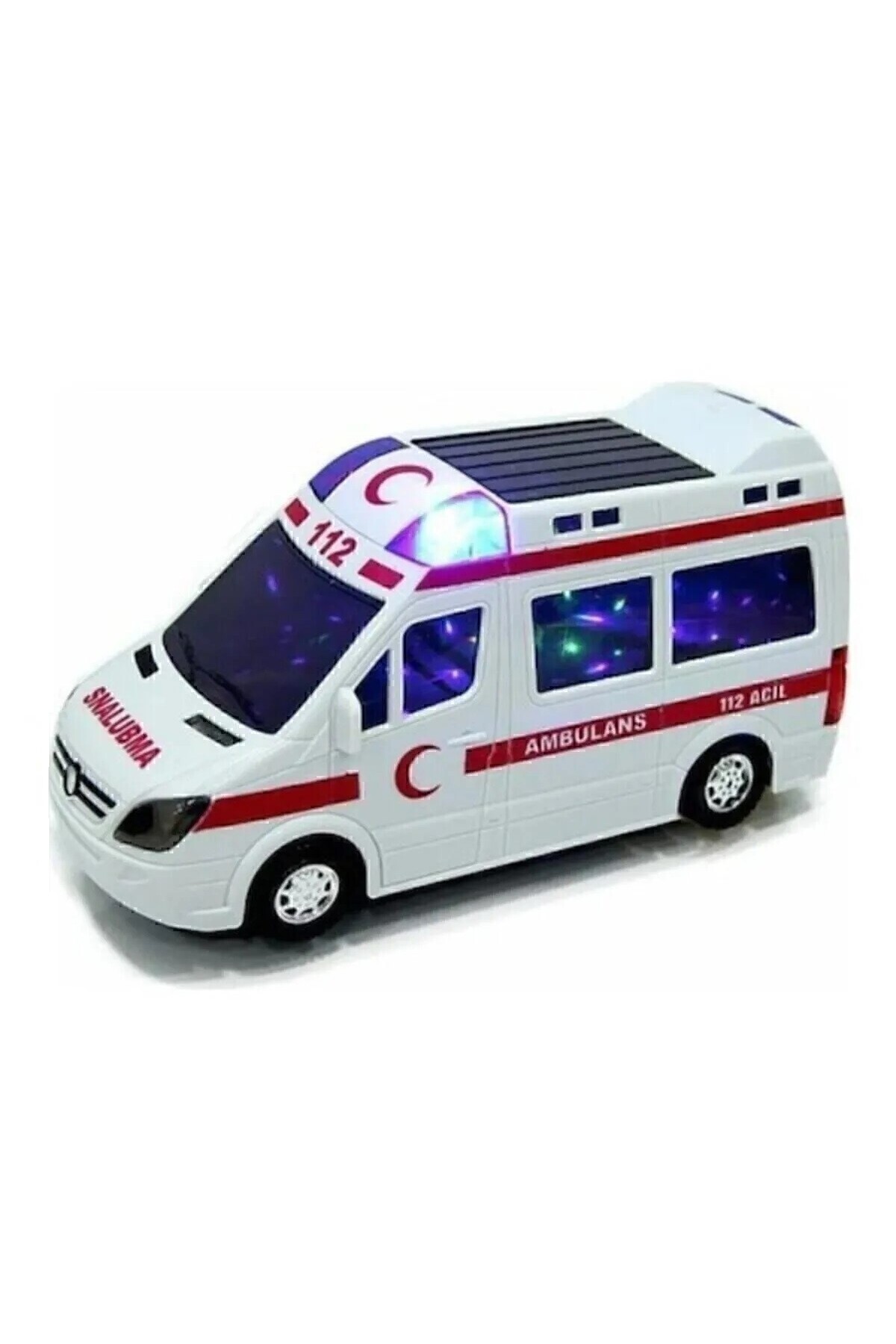 Brother Toys 3d Işıklı Müzikli Kendi Kendine Gezen 112 Yazılı Oyuncak Ambulans 17 Cm. fotoğrafı 2 (önizleme)