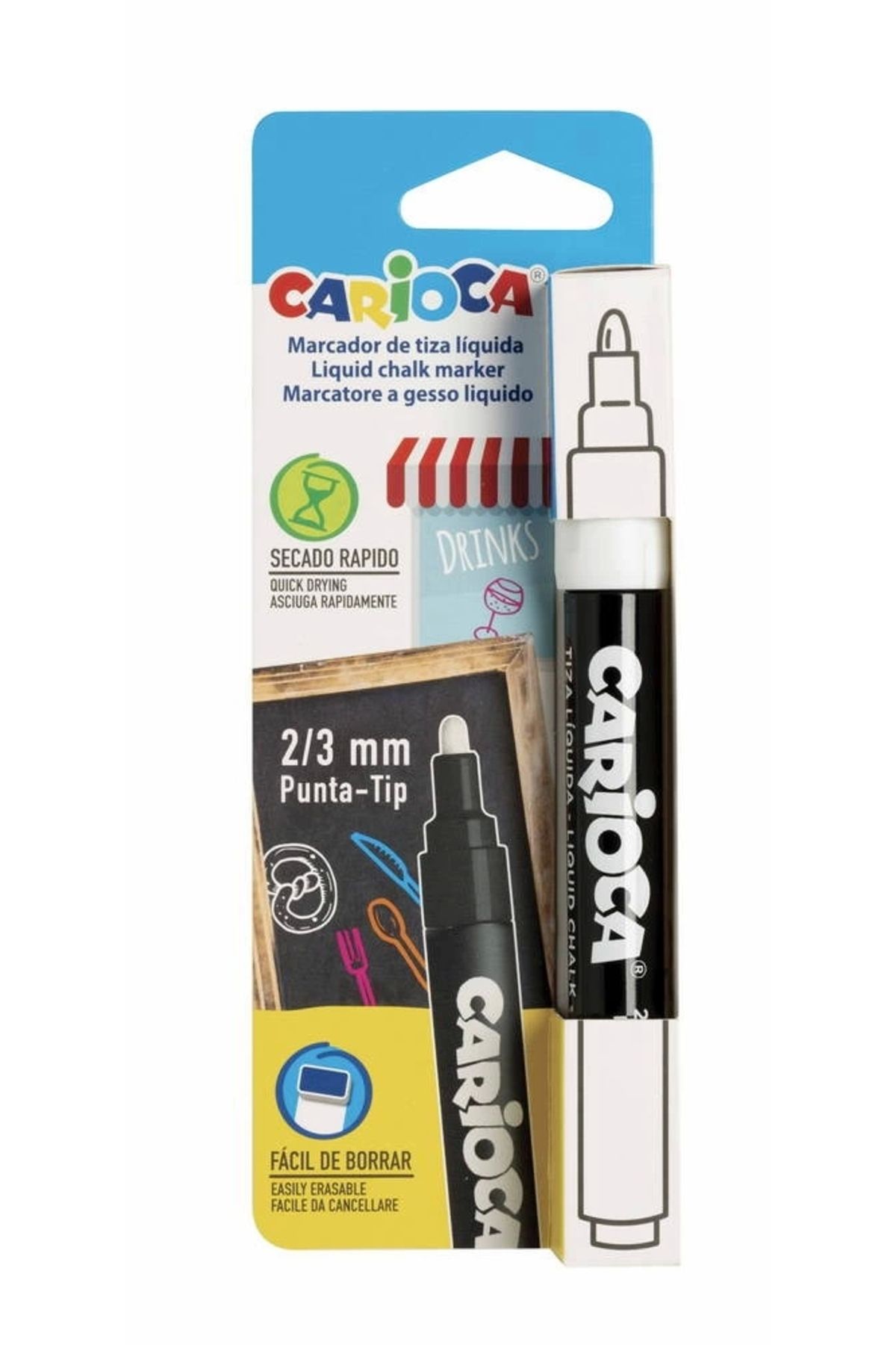 وسایل رنگ آمیزی سفید نشانگر گچ 1 تاول Carioca