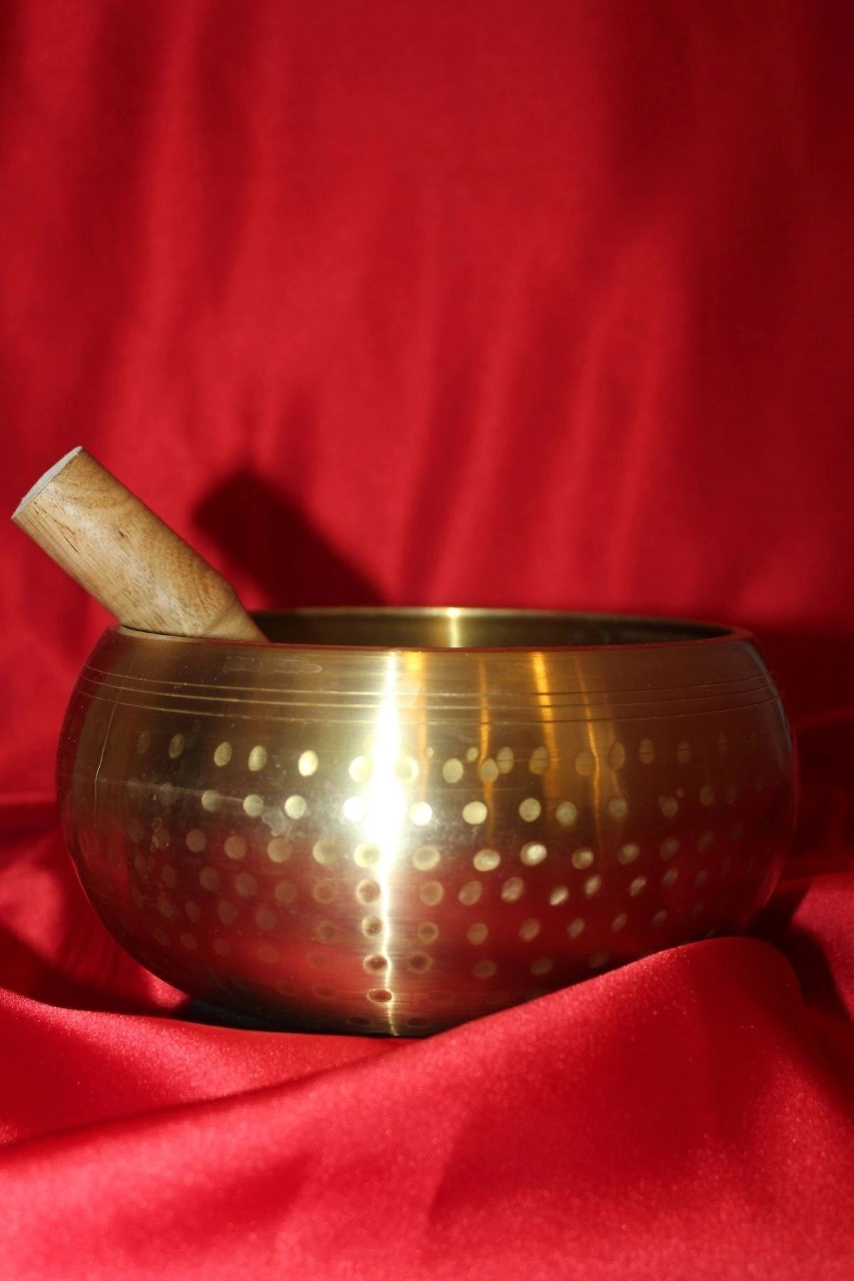 RaHan Pirinç Meditasyon Çanı Yoga Çanı Tibet Çanağı Singing Bowl 17 Cm 7 Element Minderli