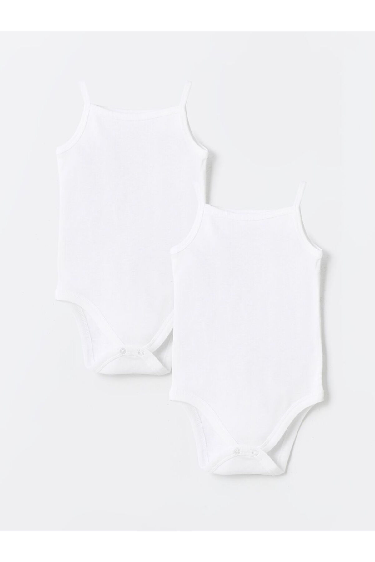 LC Waikiki Yeni Sezon Kare Yaka Pamuklu Kiz Bebek Citcitli Bodysuit 2'li - S41637Z1