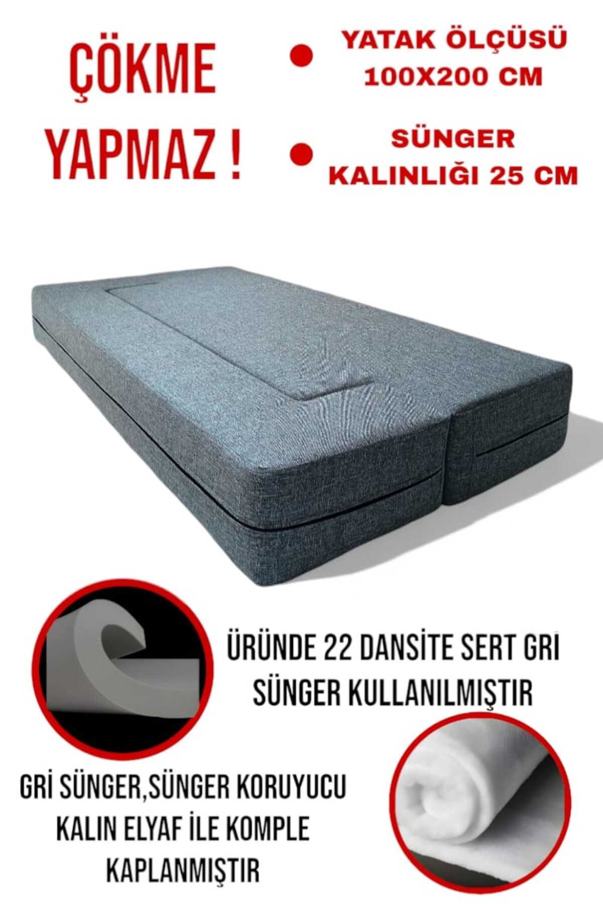 LENSA HOME Katlanır Yer Yatağı-Koltuk Yatak-Bahçe Balkon Yatağı-Koltuğu-Genç