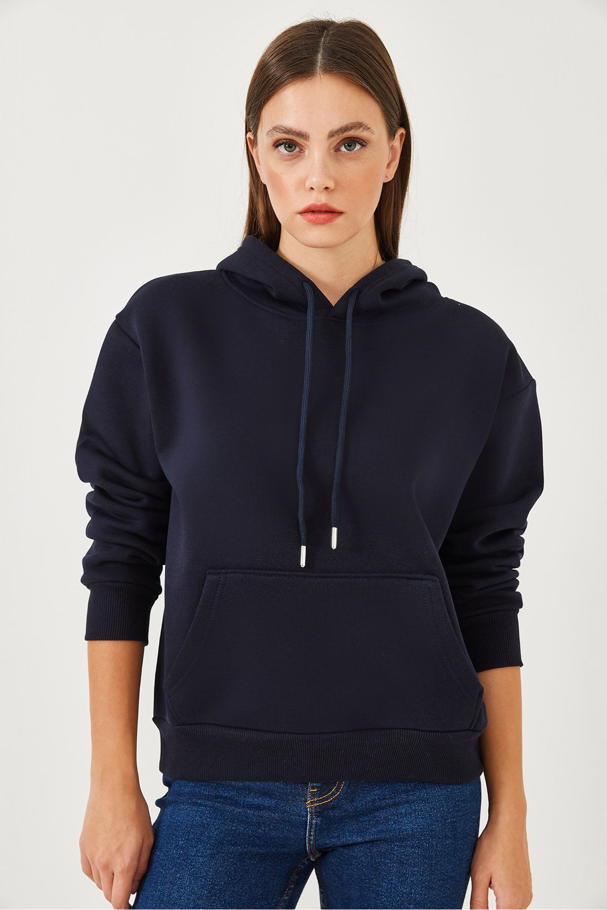 Bianco Lucci-Damen-Sweatshirt mit Kängurutasche MBHS012 60601012 6