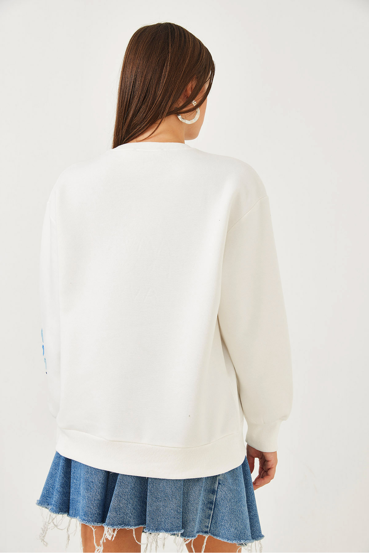 Bianco Lucci-Damen-Sweatshirt mit Herz- und Textstickerei 60251803 3