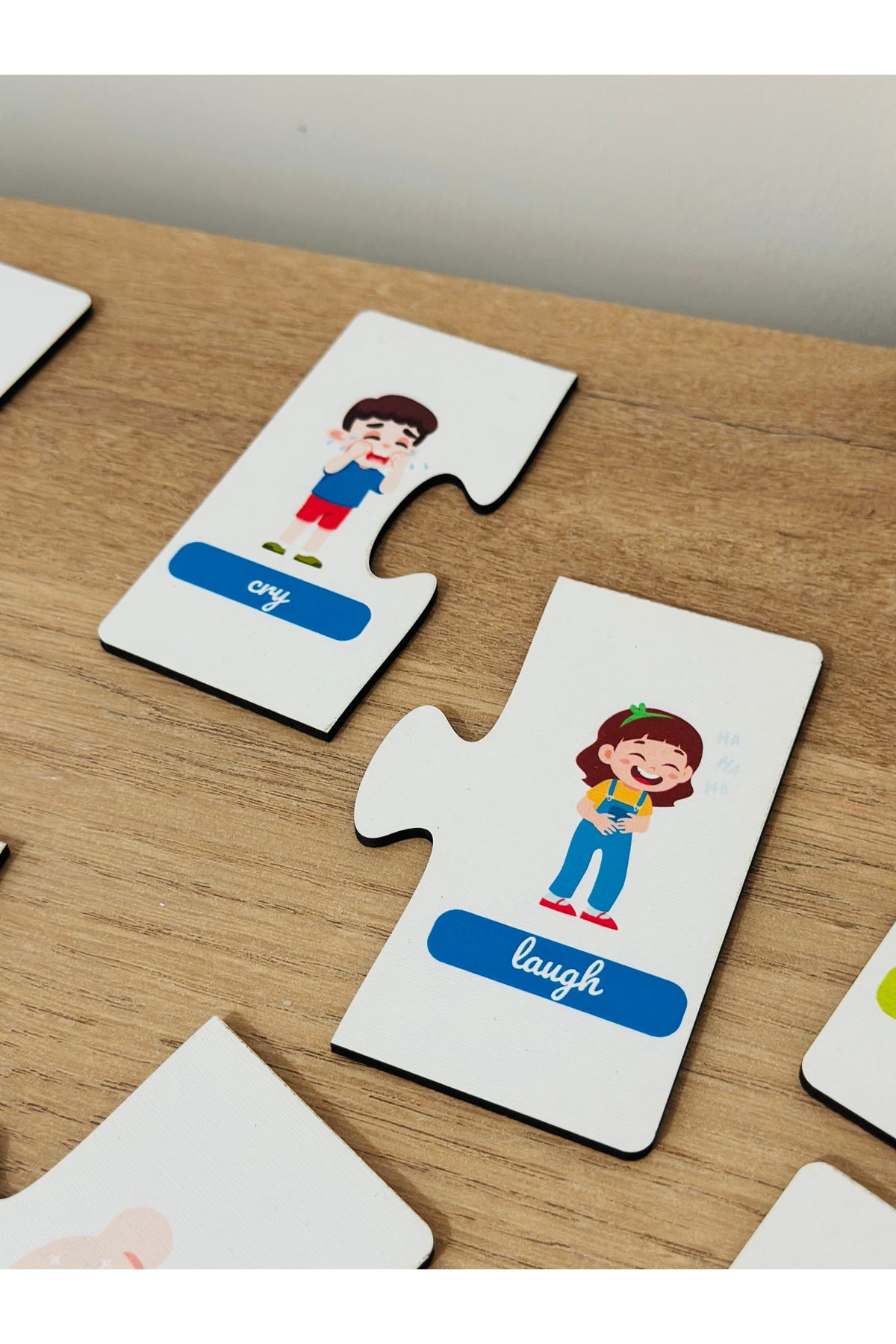 کارتهای چوبی مفاهیم انگلیسی، من در حال یادگیری مفاهیم متضاد هستم، کارتهای چوبی مفاهیم، اسباببازی آموزشی