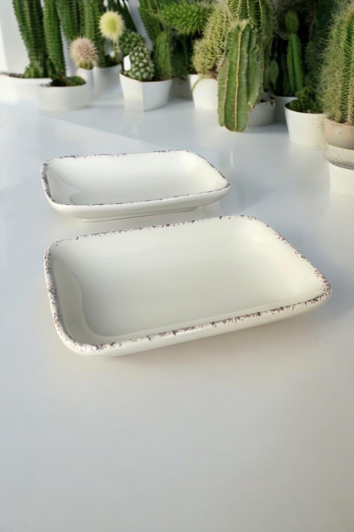 ShoppingPortal-14X10Cm Cream Rustic Rectangular Breakfast Set - Pack of 2 3