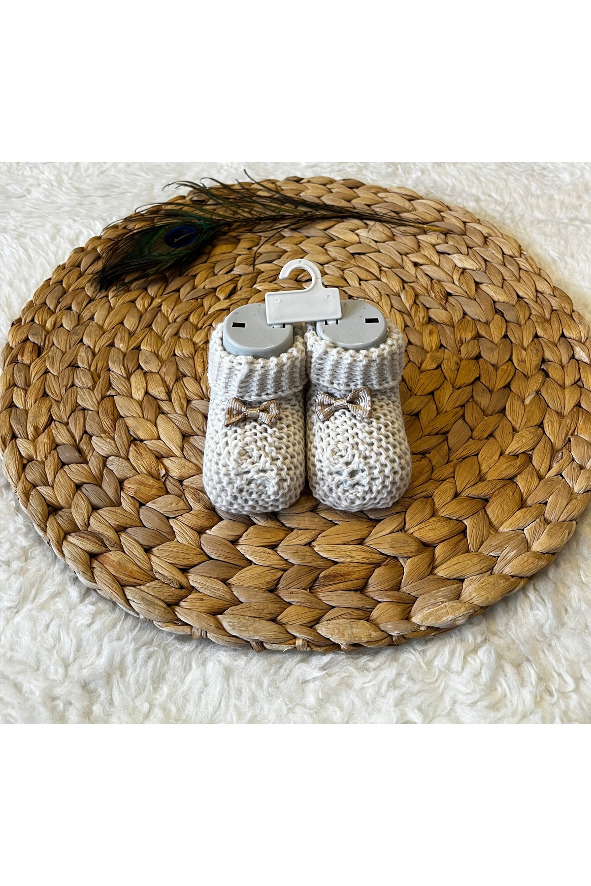 anne dokunuşu gibi KUZUM BEBE 3’lü Kurdeleli Mavi Gri Vizon Kız Erkek Bebek Triko Patik fotoğrafı 3 (önizleme)