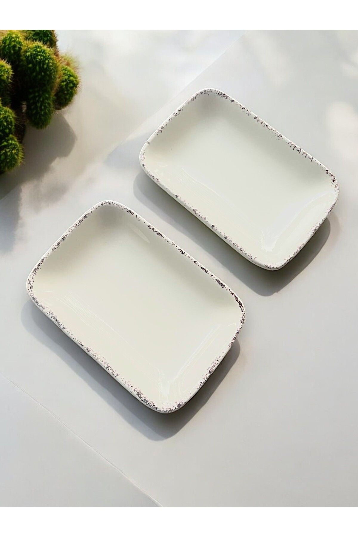ShoppingPortal-14X10Cm Cream Rustic Rectangular Breakfast Set - Pack of 2 1
