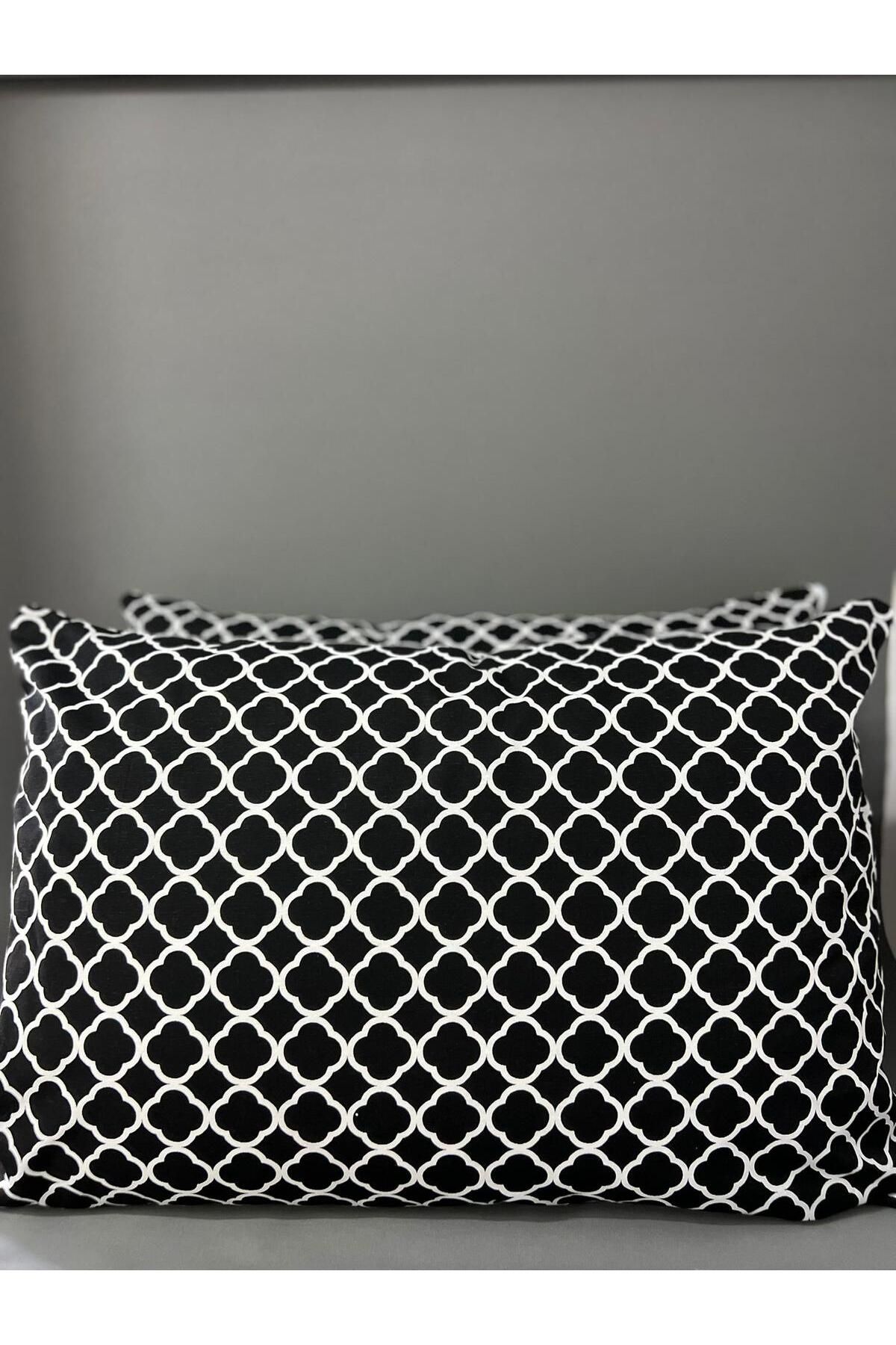 VODDİ-2 Pieces Patterned Zippered Cotton Pillow Case - Extra Soft Surface 4