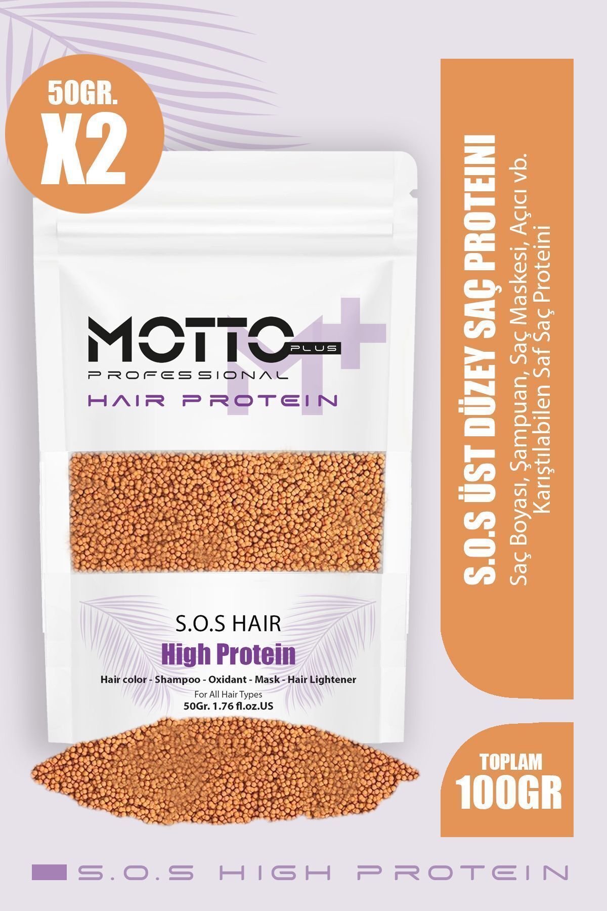 Motto Plus Professional Acil Kurtarma Saç Proteini Saç Boyama Ve Renk Açma Işlemlerinde Yıpranmaya Karşı Etkili Formül 100gr