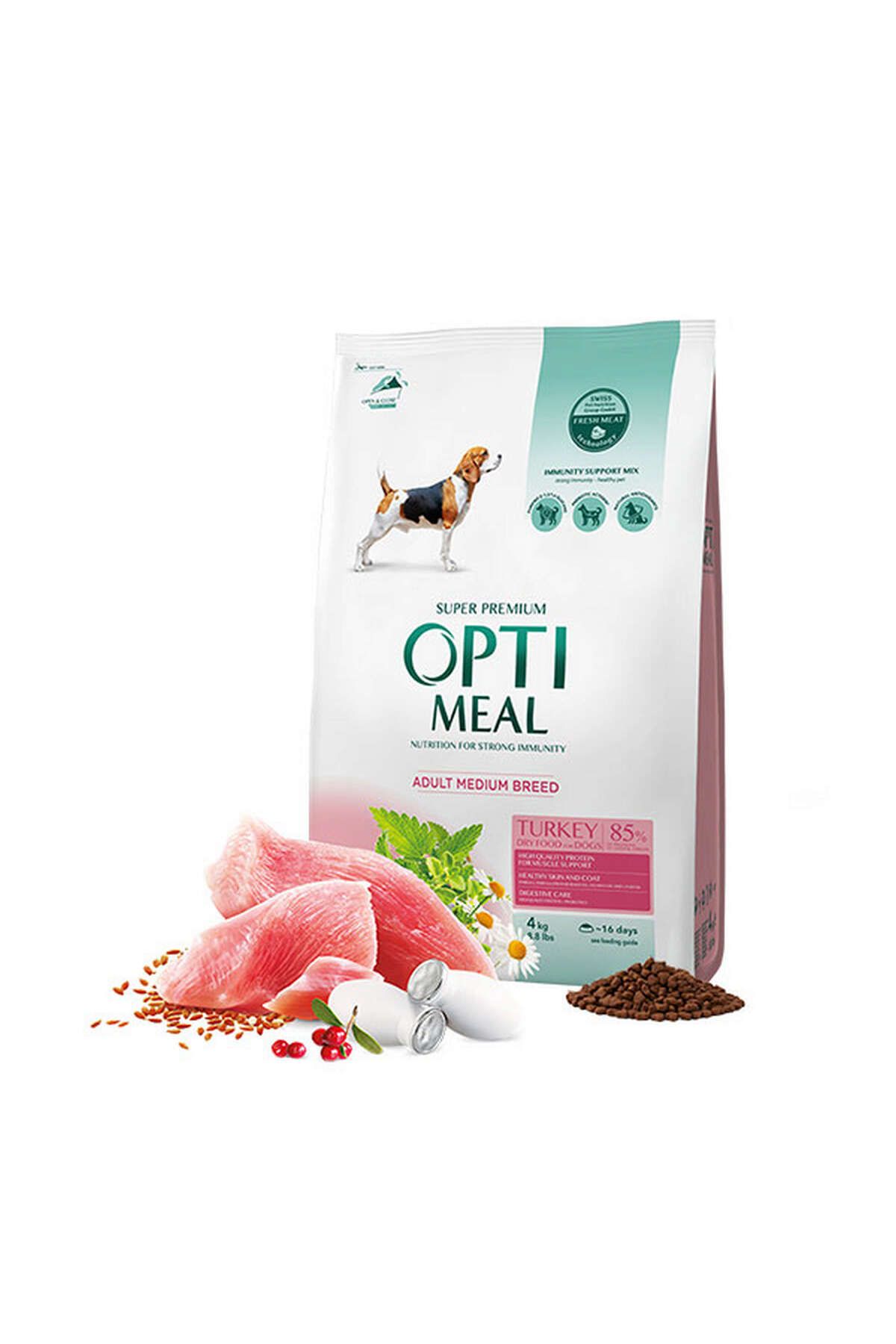 OptiMeal Süper Premium Hindili Orta Irk Yetişkin Köpek Maması 4 Kg DRSTR