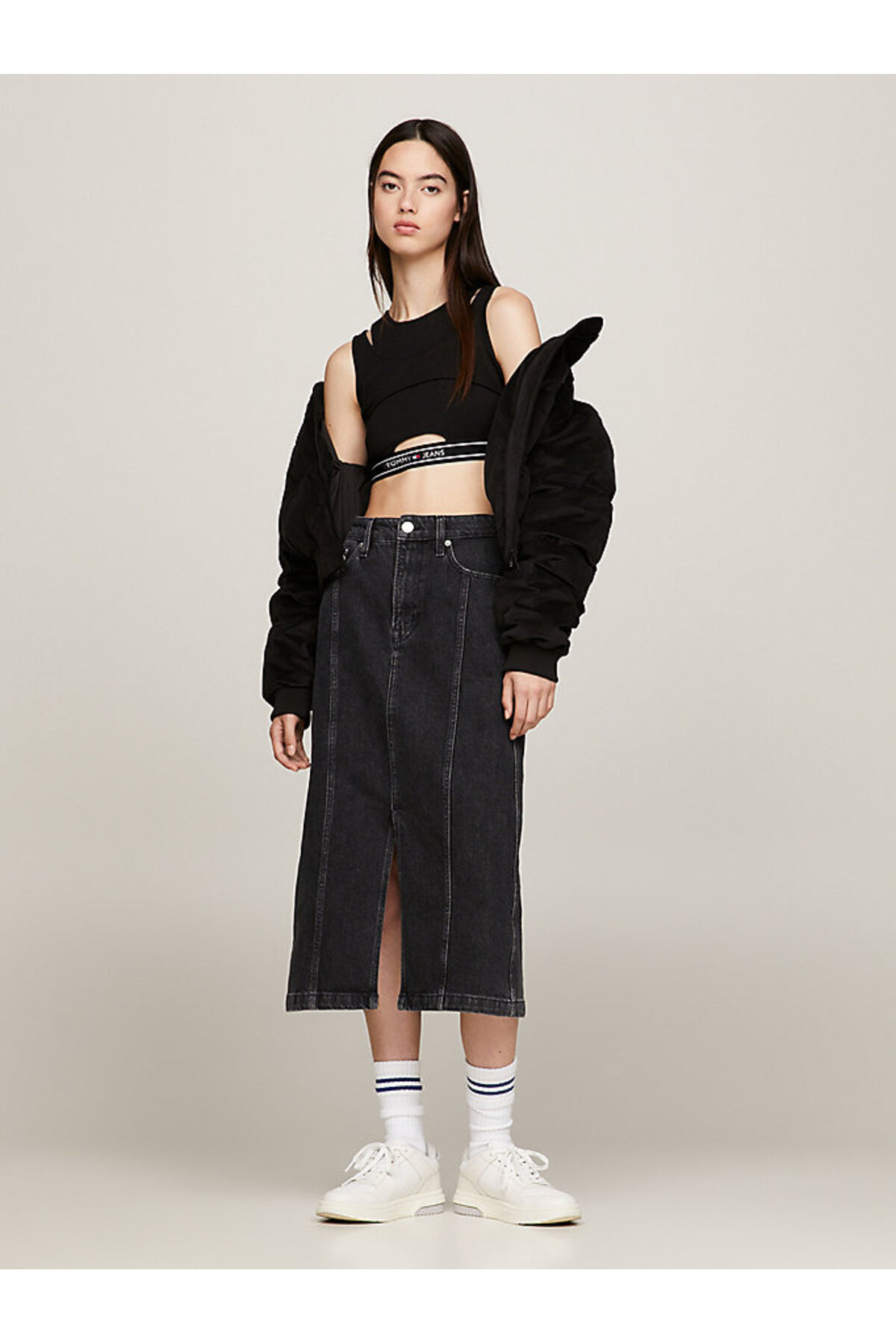 Tommy Hilfiger  TOMMY JEANS KADIN CRP LOGO TAPING CUT OUT TANK - Görsel 2