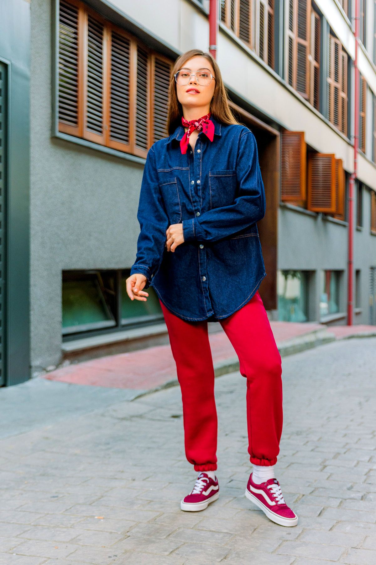 Maule-Blue Jeans Jacket - 100% Cotton Raw Denim with Snap Fastener and Double Pockets, Women's Coat @Messina 2