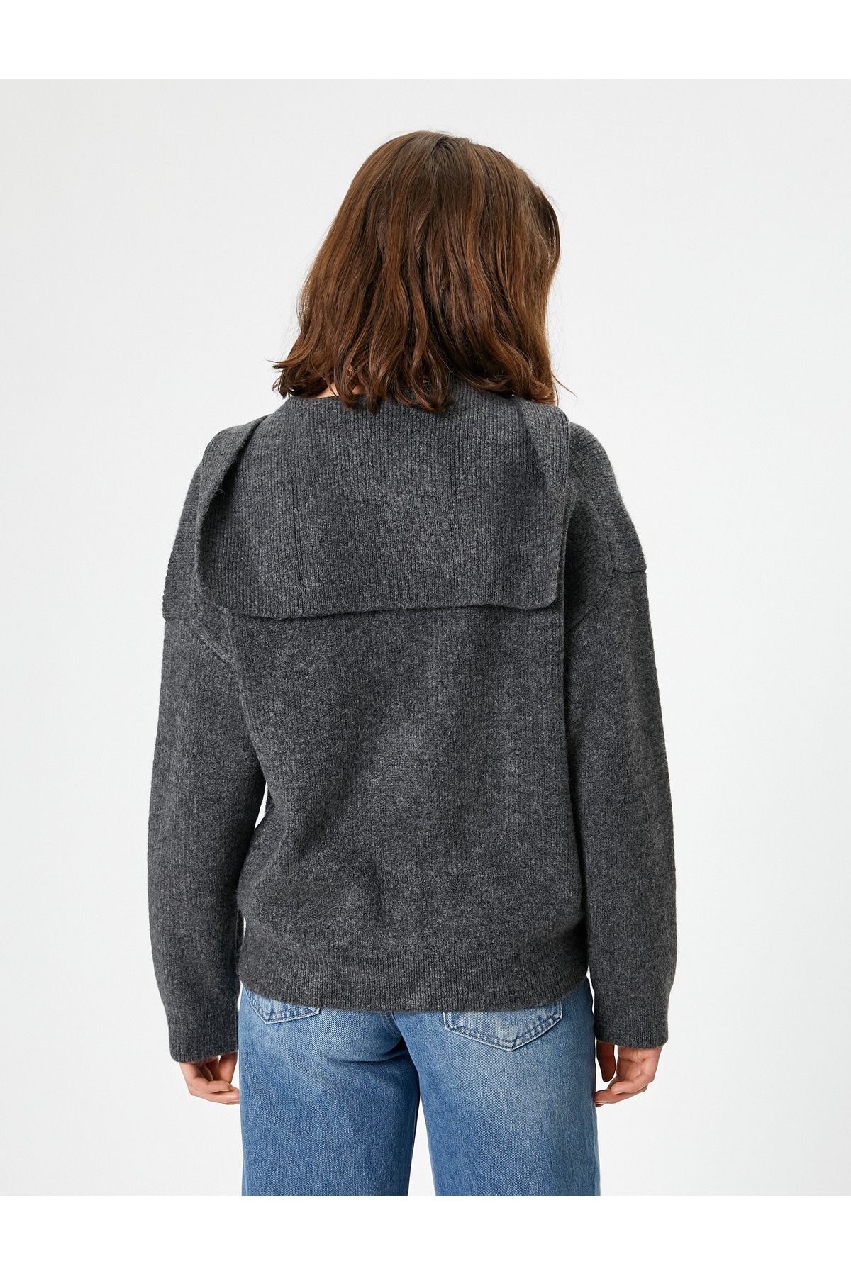 Koton-V-Neck Hooded Cardigan 4